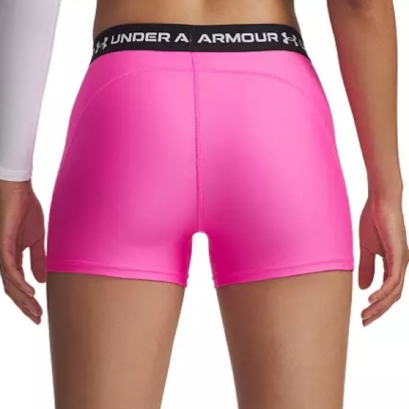 Under Armour Women’s Pink HeatGear Shorty 3” Short - Picture 5 of 11